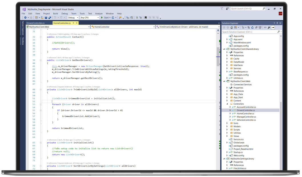 Visual Studio IDE Screenshot